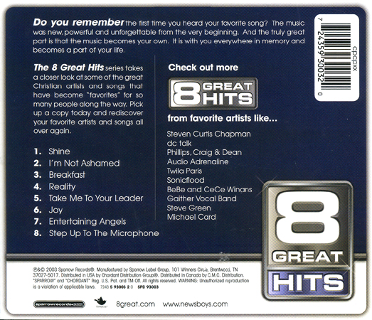 8 Great Hits: Newsboys 8 GREAT HITS 시리즈 - 뉴스보이스 (CD)