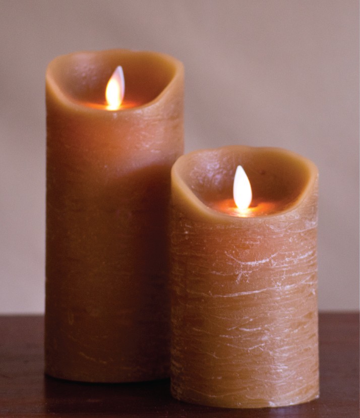 [LED 양초]FLAMELESS CANDLE TAUPE DISTRESSED - 회갈색 [5인치]