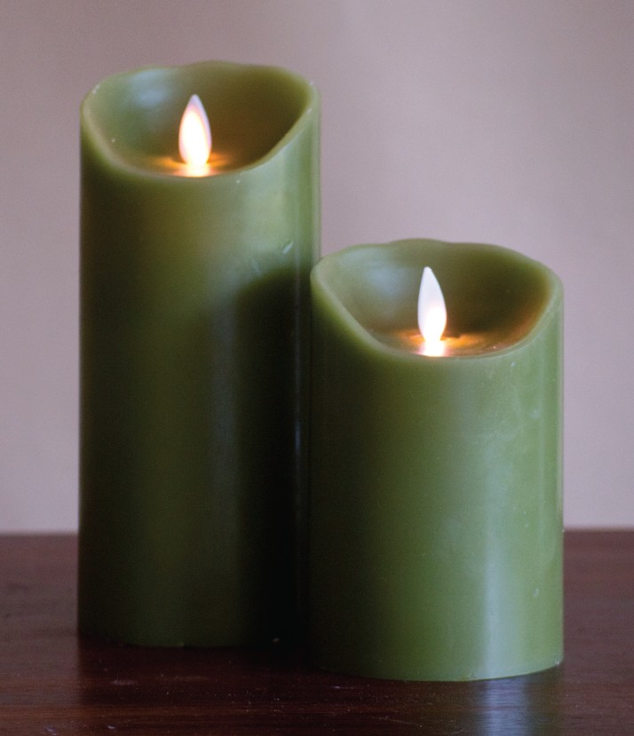[LED 양초]FLAMELESS CANDLE GREEN DISTRESSED - 그린 [5인치]